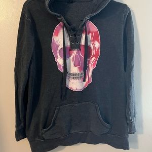 Torrid lace up skull hoodie
